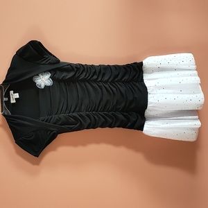 Girls dress black/white, 12